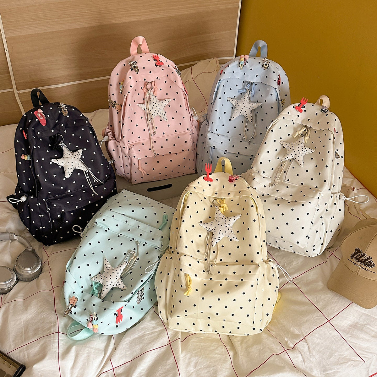 Polka Dot Lightweight Backpack LoungeYard — product view 4