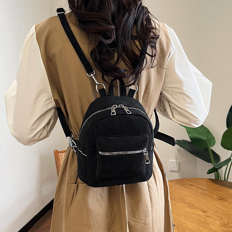 Corduroy Mini Backpack LoungeYard — product view 2