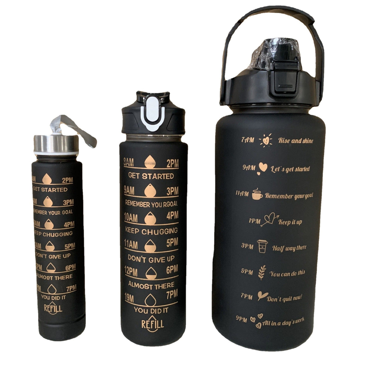 Unisex Motivating Water Bottle with Time Markings LoungeYard — product view 5