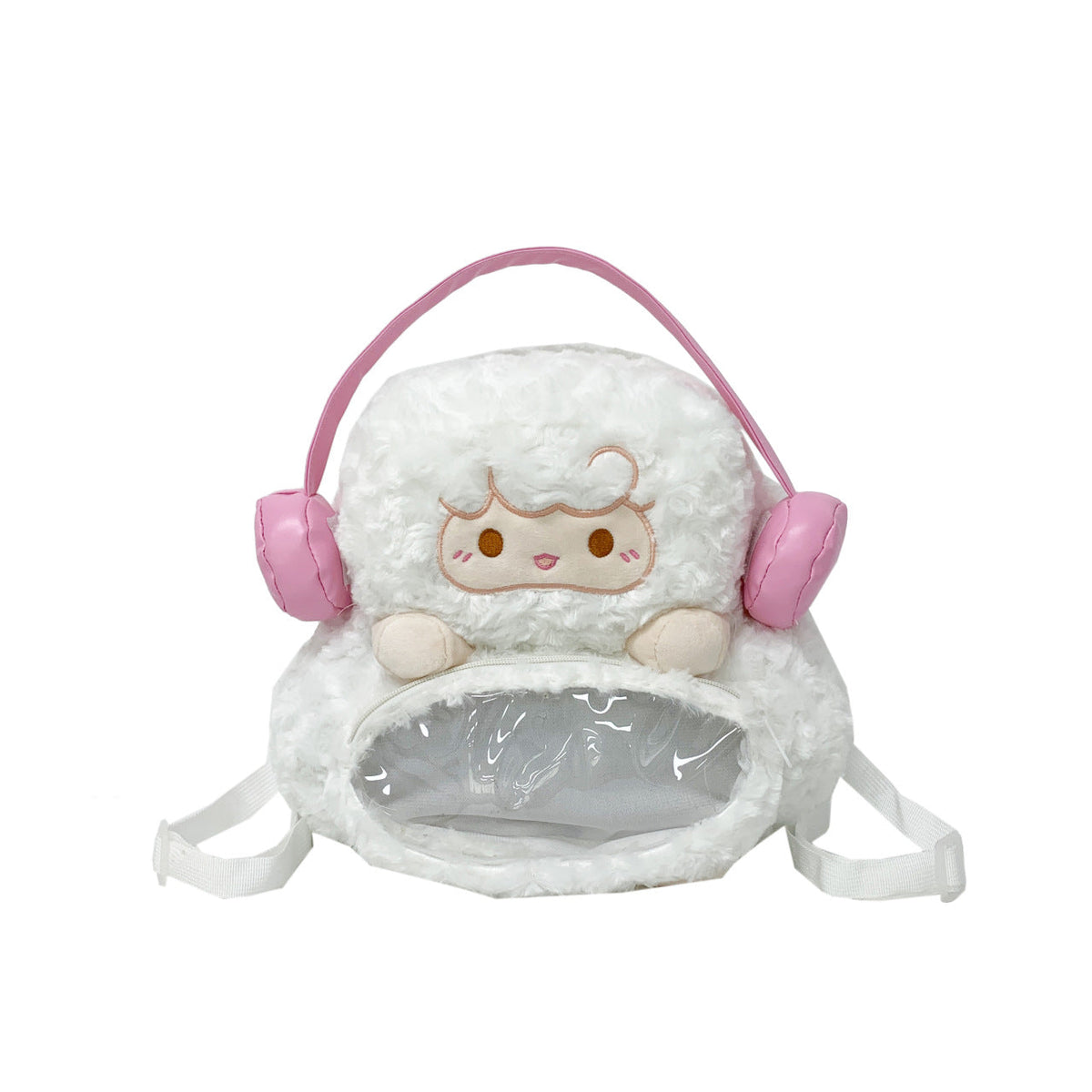 Plush backpack with transparent viewing window LoungeYard — product view 6