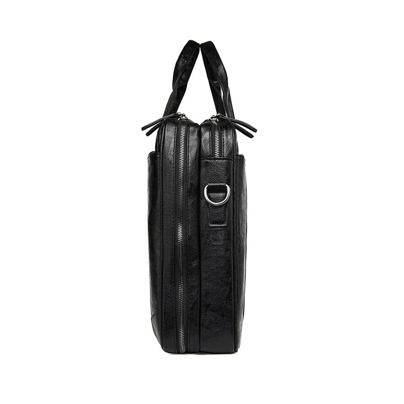 Classic Leather Business Laptop Briefcase LoungeYard — product view 2