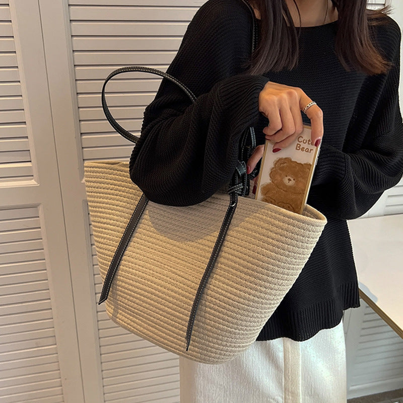 Elegant Shopper Bag with Texture LoungeYard — product view 3