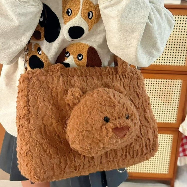 Cute Plush Bear-Themed Crossbody Bag — product view 1