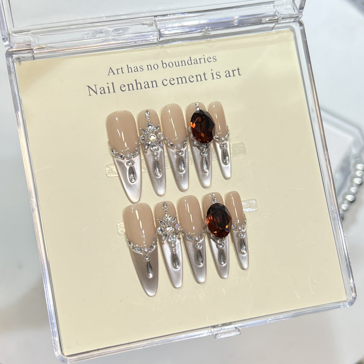 Glamorous Rhinestone-Embellished Press-On Nail Design Kit — product view 2