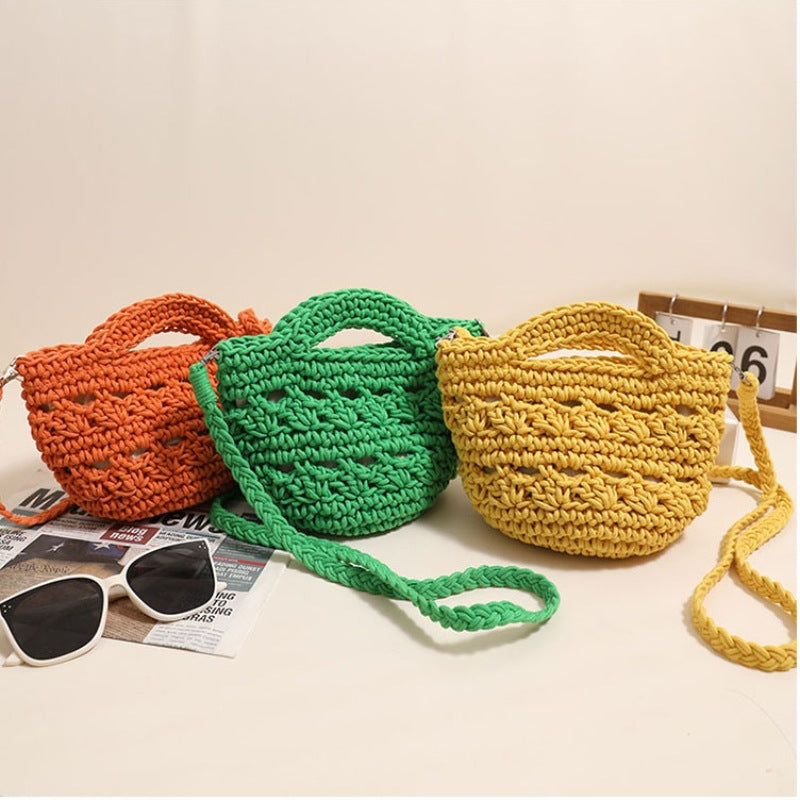 Playful macrame handbag with textured surface LoungeYard — product view 4