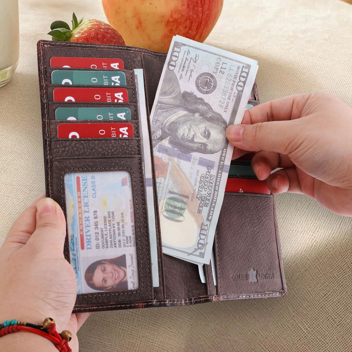 Vintage Embossed Leather Wallet LoungeYard — product view 4