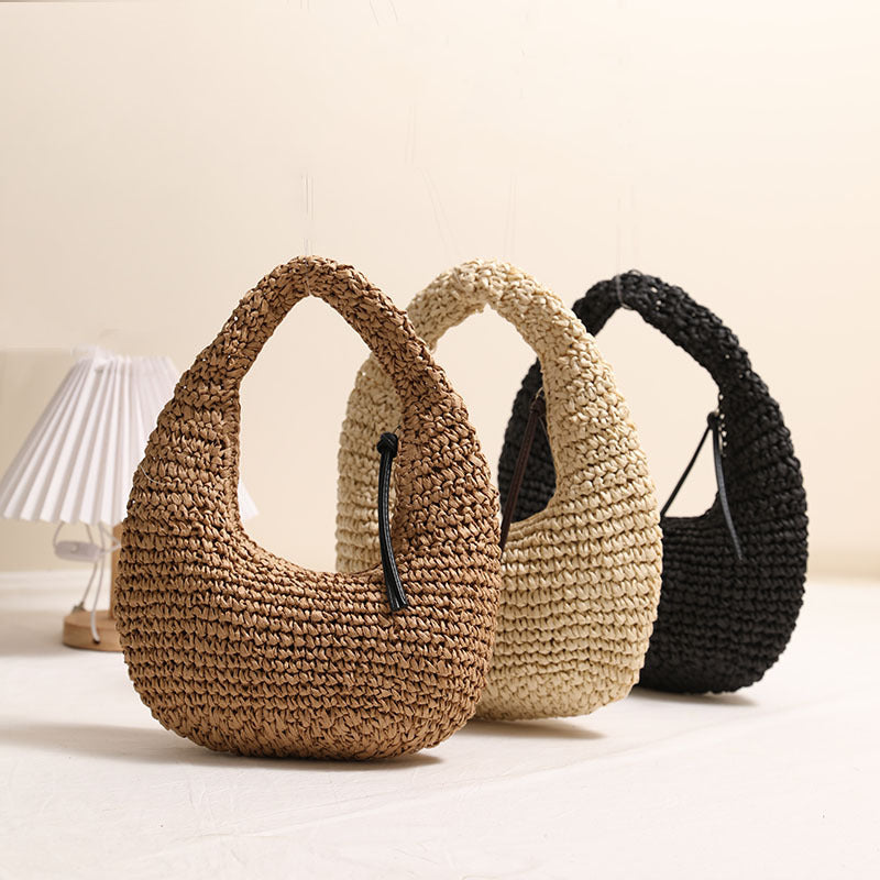 Handmade Basket Bag in Modern Hobo Style LoungeYard — product view 1