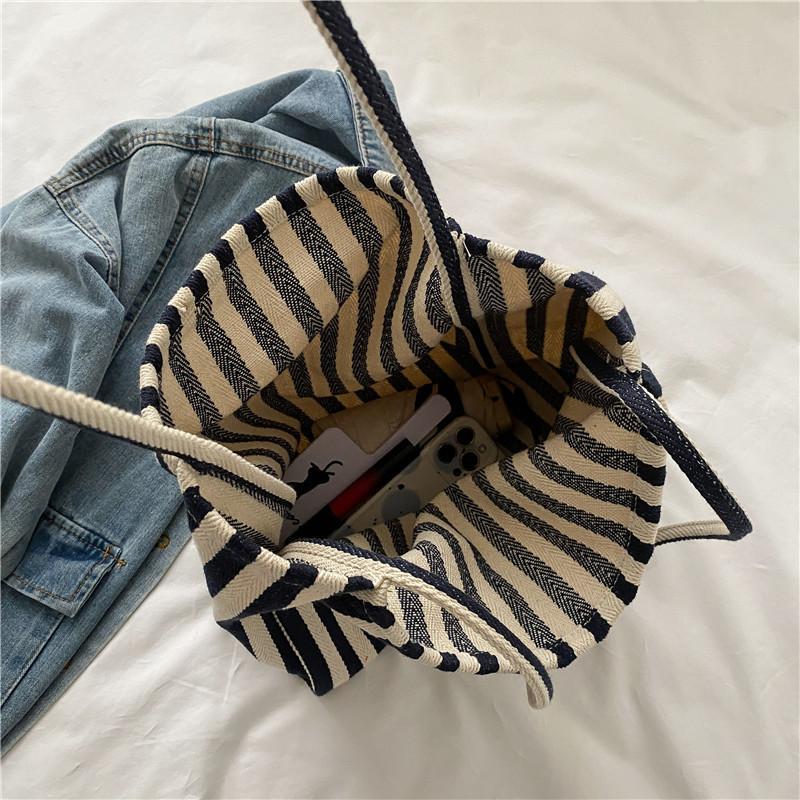 Casual Striped Canvas Tote Bag — product view 7