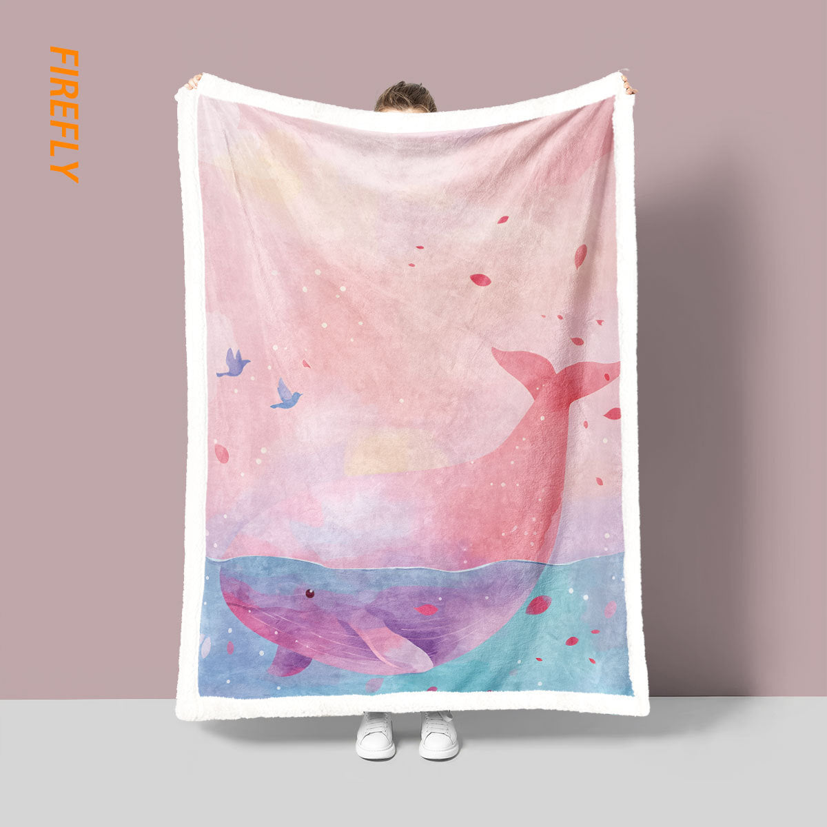 Artistic Whale-Themed Throw Blanket — product view 1