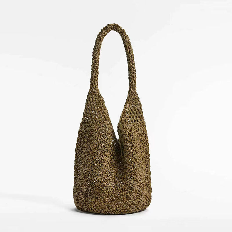 Hand-crocheted tote with deep slit LoungeYard — product view 2