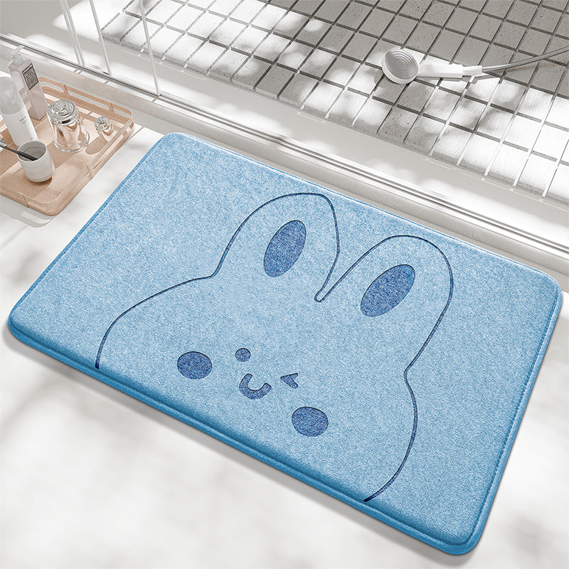Playful Bunny Design Bath Mat Bowlift — product view 1