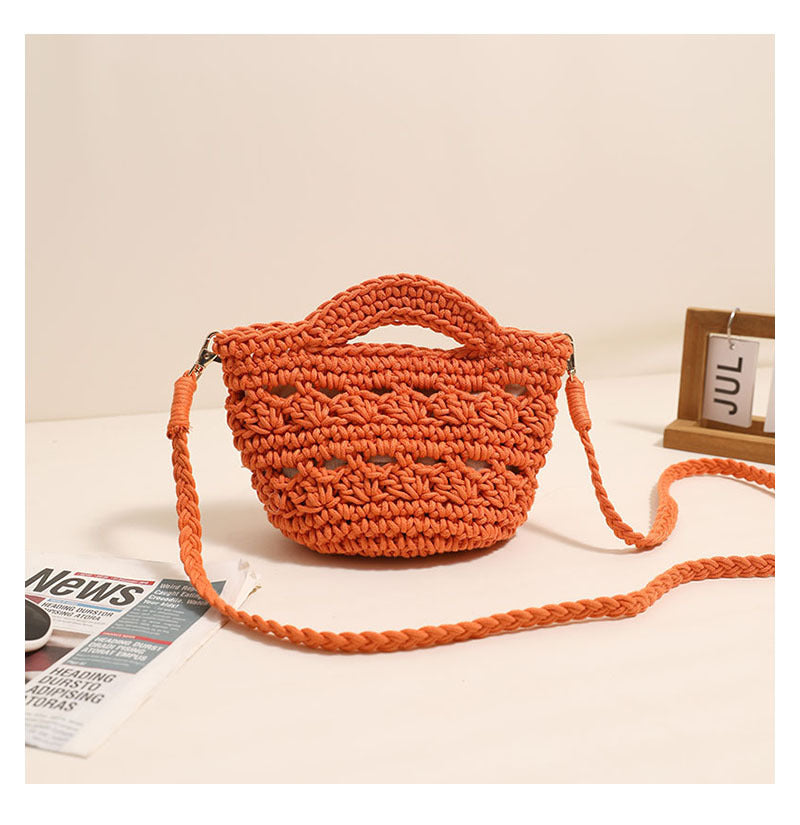 Playful macrame handbag with textured surface LoungeYard — product view 6
