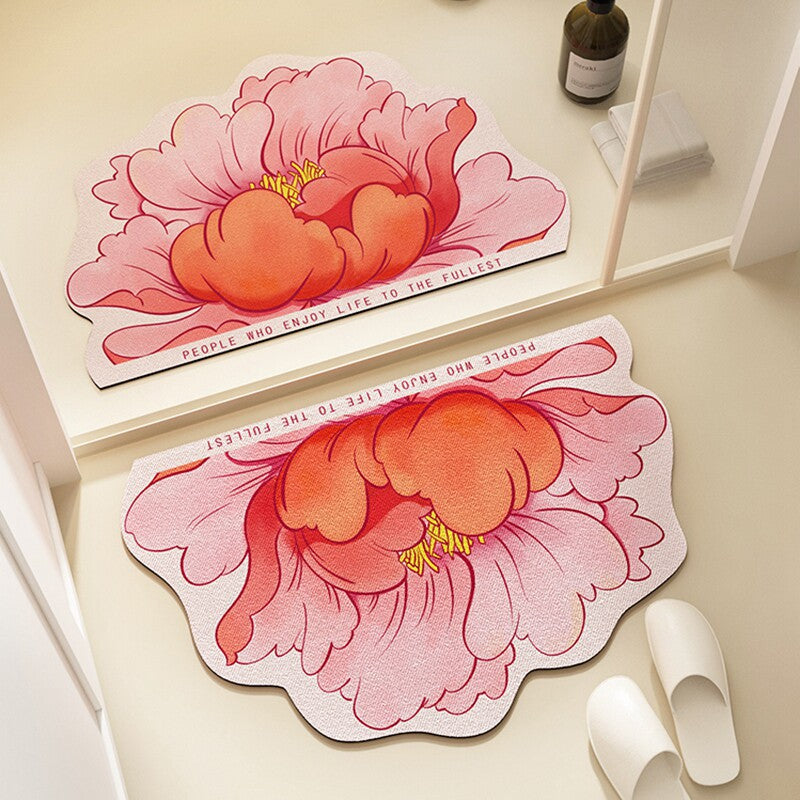 Floral Pattern Bath Mat LoungeYard — product view 2