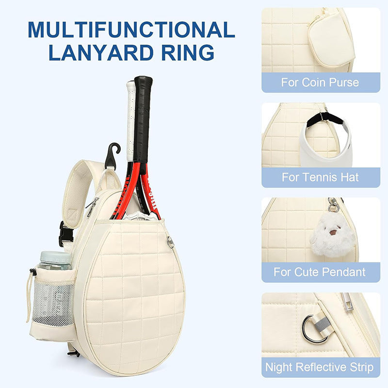Sporty racket bag with integrated bottle and compartments LoungeYard — product view 4