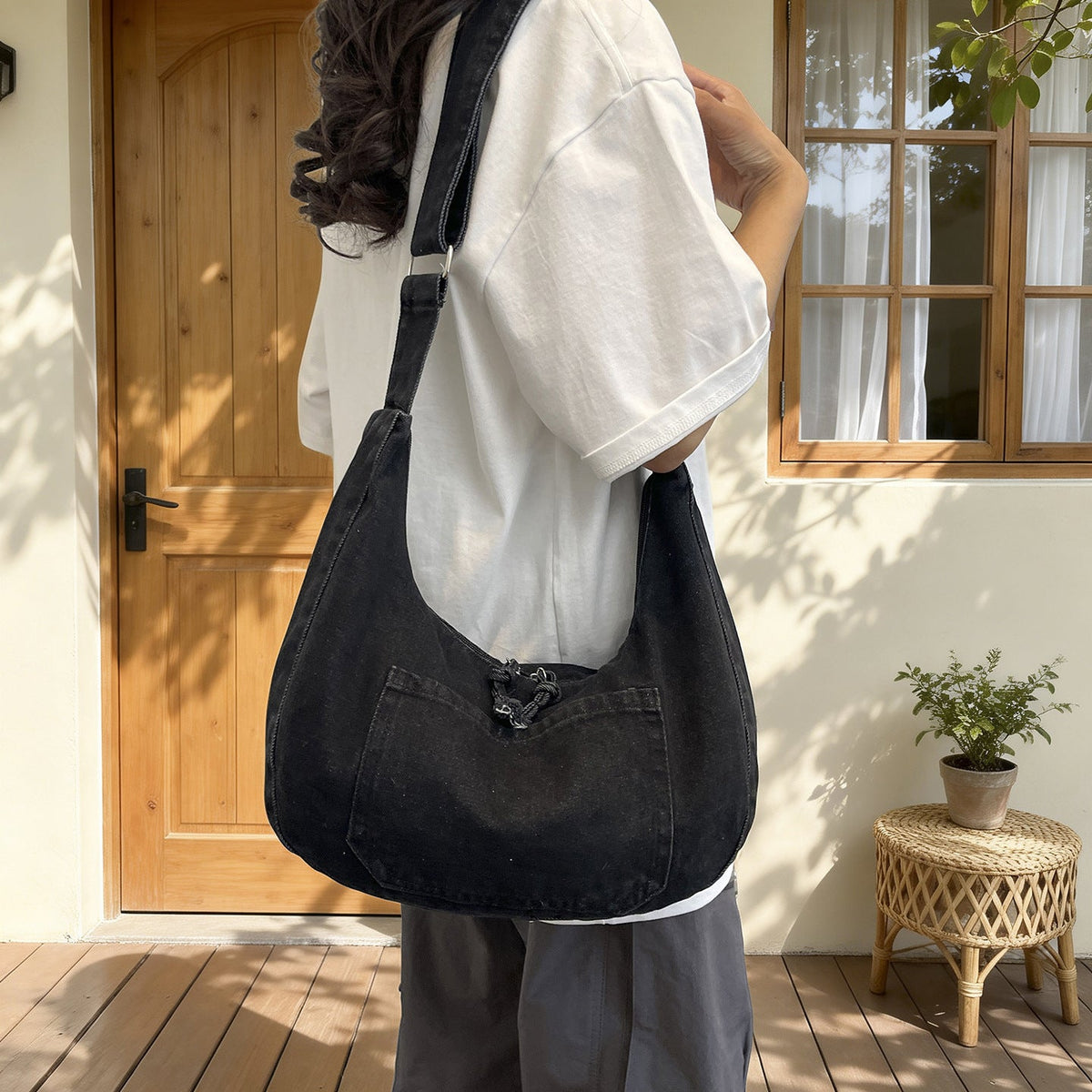 Chic Denim Shoulder Bag LoungeYard — product view 3