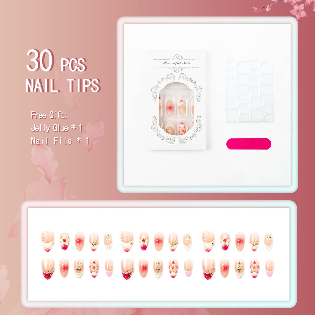 Decoratively Designed Press-On Nails — product view 4