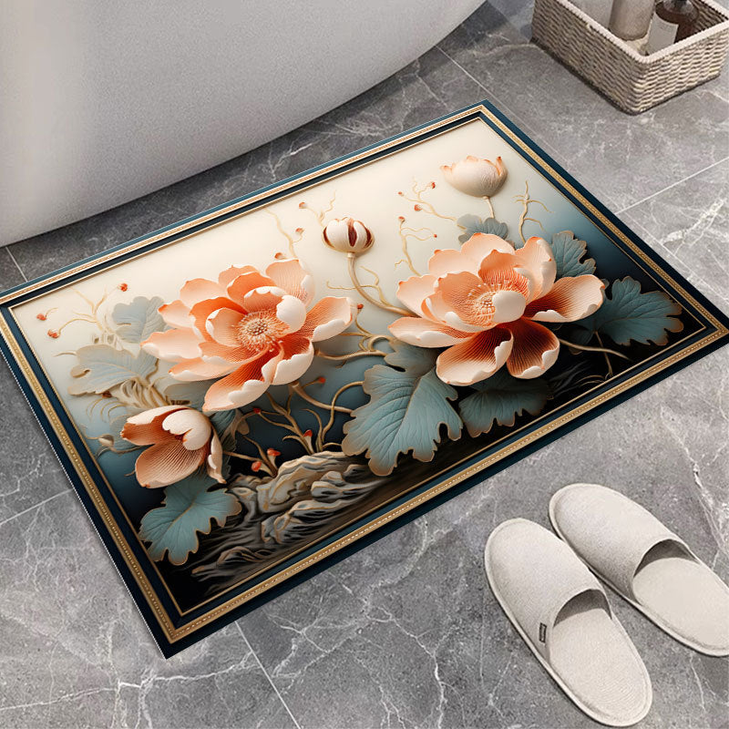 Floral Print Bath Mat LoungeYard — product view 6
