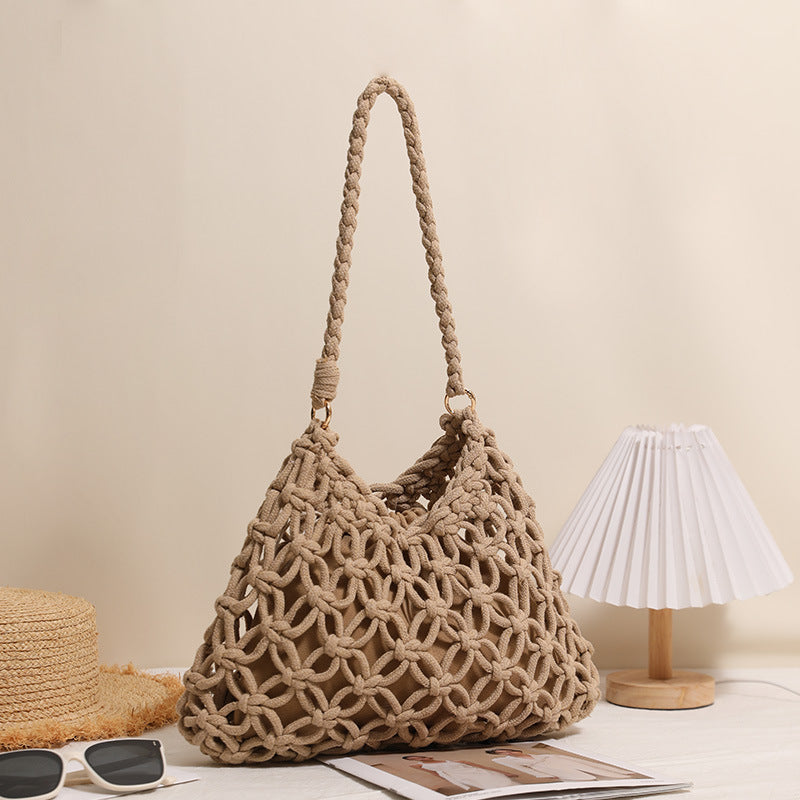 Handmade Macrame Shoulder Bag LoungeYard — product view 3