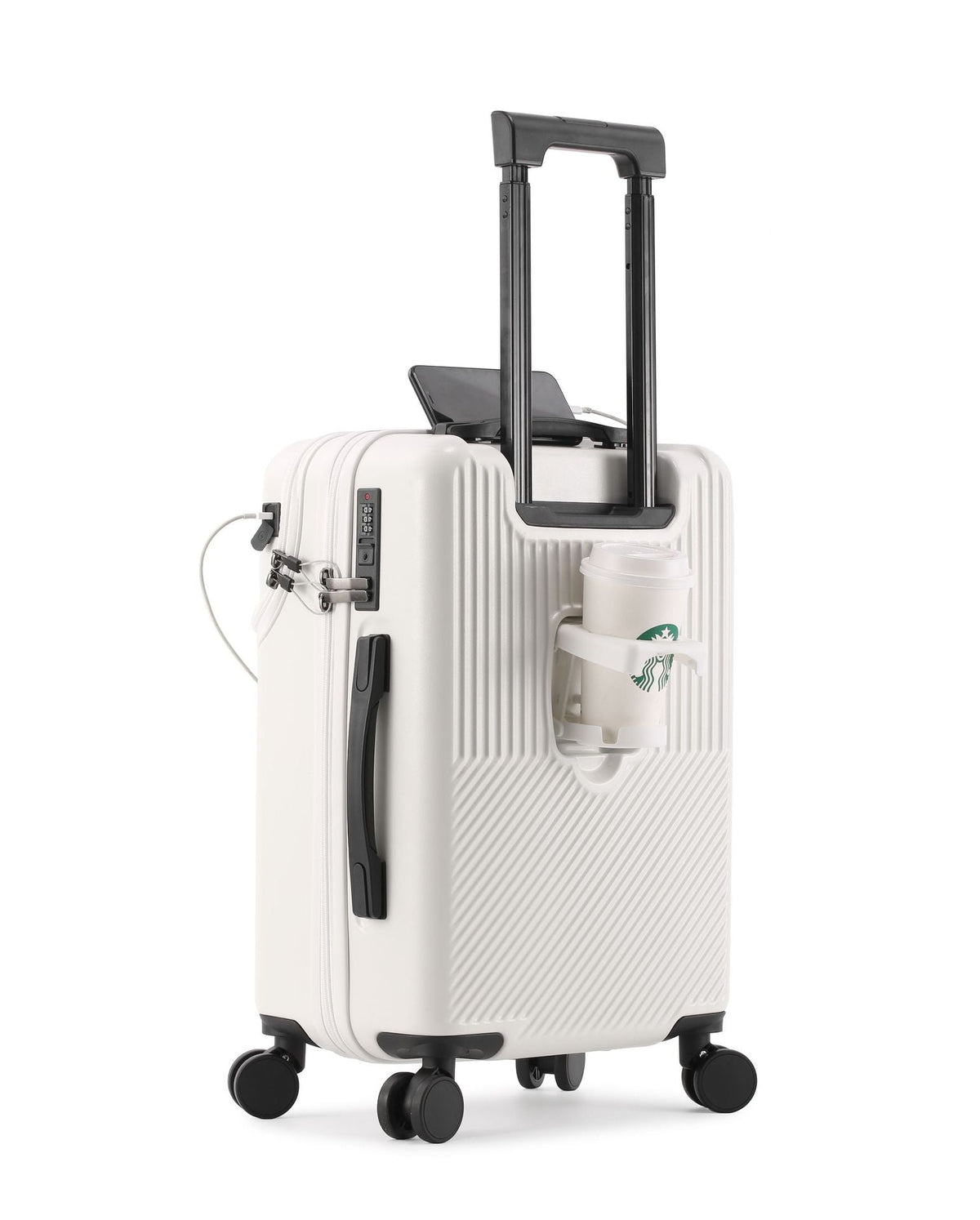 Unisex Smart Tech Compact Carry-On Suitcase LoungeYard — product view 7