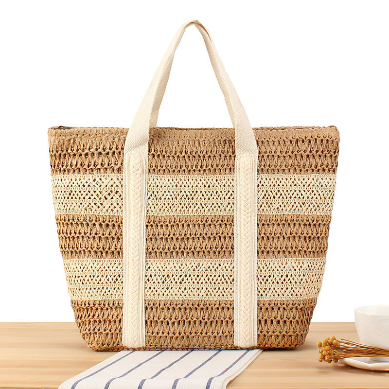 Braided beach bag with sturdy carrying handles LoungeYard — product view 7