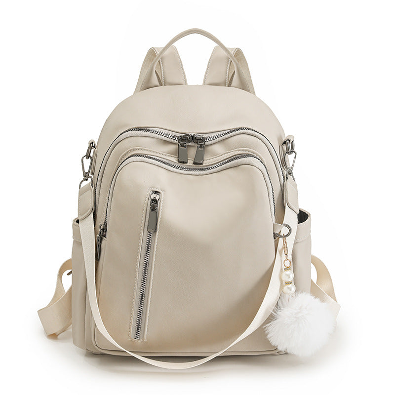 Stylish Multi-Pocket Faux Leather Backpack LoungeYard — product view 4