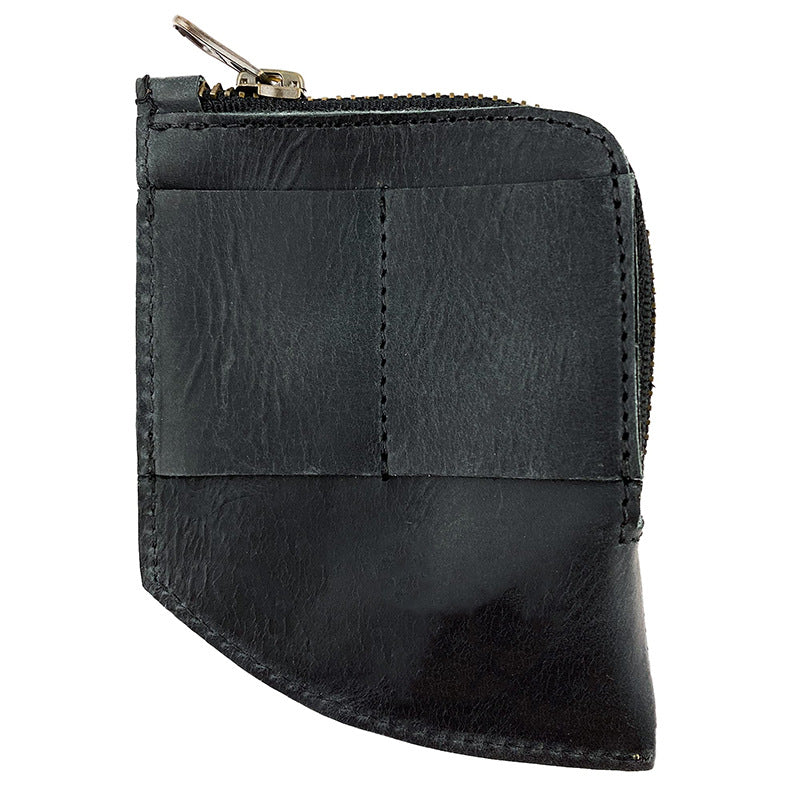 Compact Zippered Leather Cardholder Wallet LoungeYard — product view 7