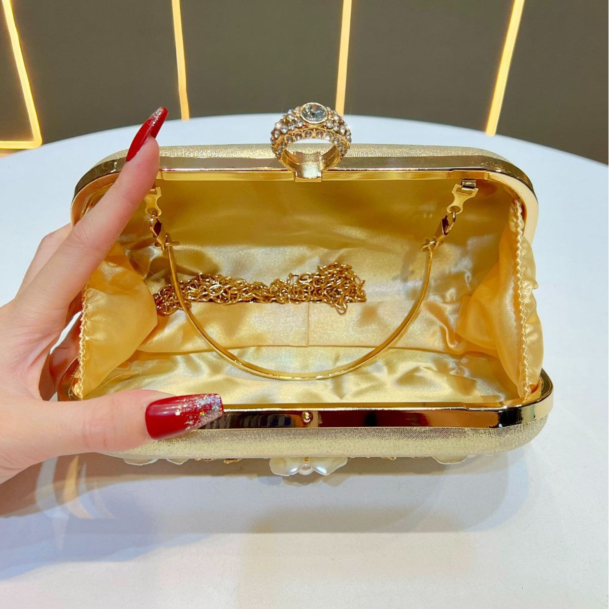 Elegant Pearl-Embellished Evening Purse — product view 3