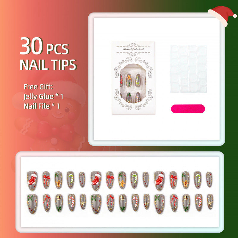 Festive Holiday-Themed Press-On Nail Set — product view 4