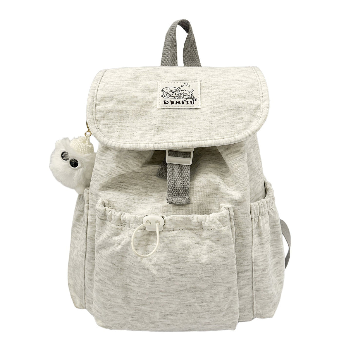 Casual Drawstring Flap Backpack LoungeYard — product view 5