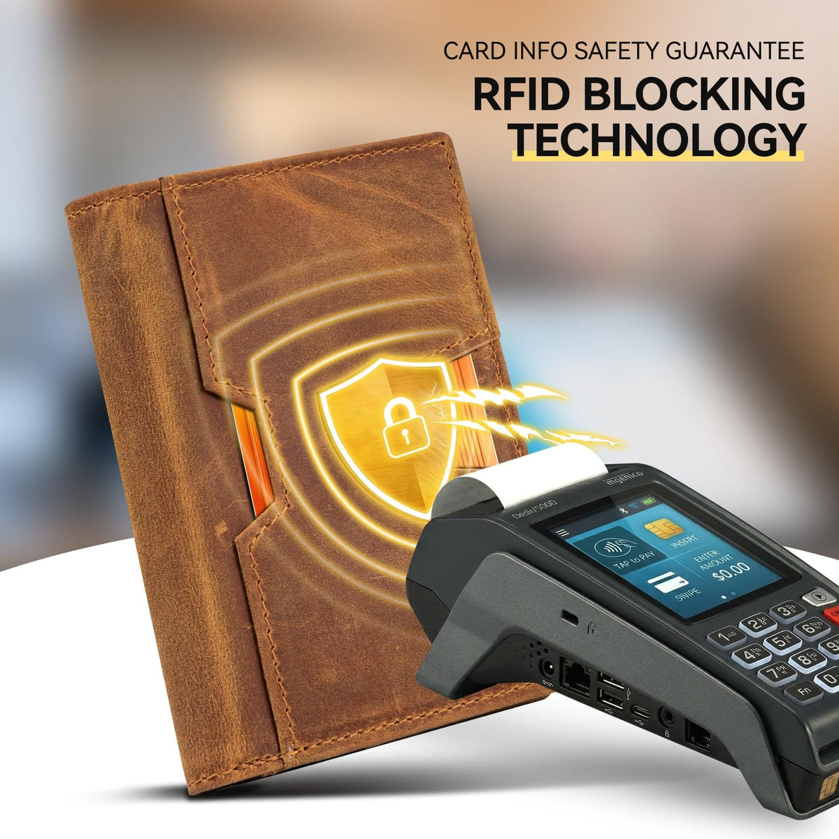Slim RFID-Blocking Leather Cardholder LoungeYard — product view 2