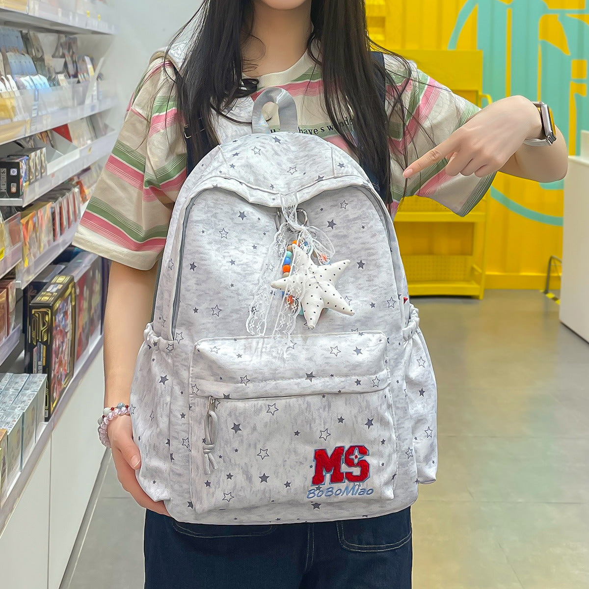 Star-Patterned Casual Backpack LoungeYard 1791205609 — product view 1