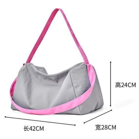 Lightweight Nylon Crescent Shoulder Bag with Wide Contrast Strap LoungeYard — product view 6