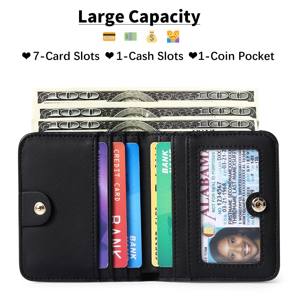 Compact Saffiano Card and Coin Wallet with Zipper Pocket LoungeYard — product view 4