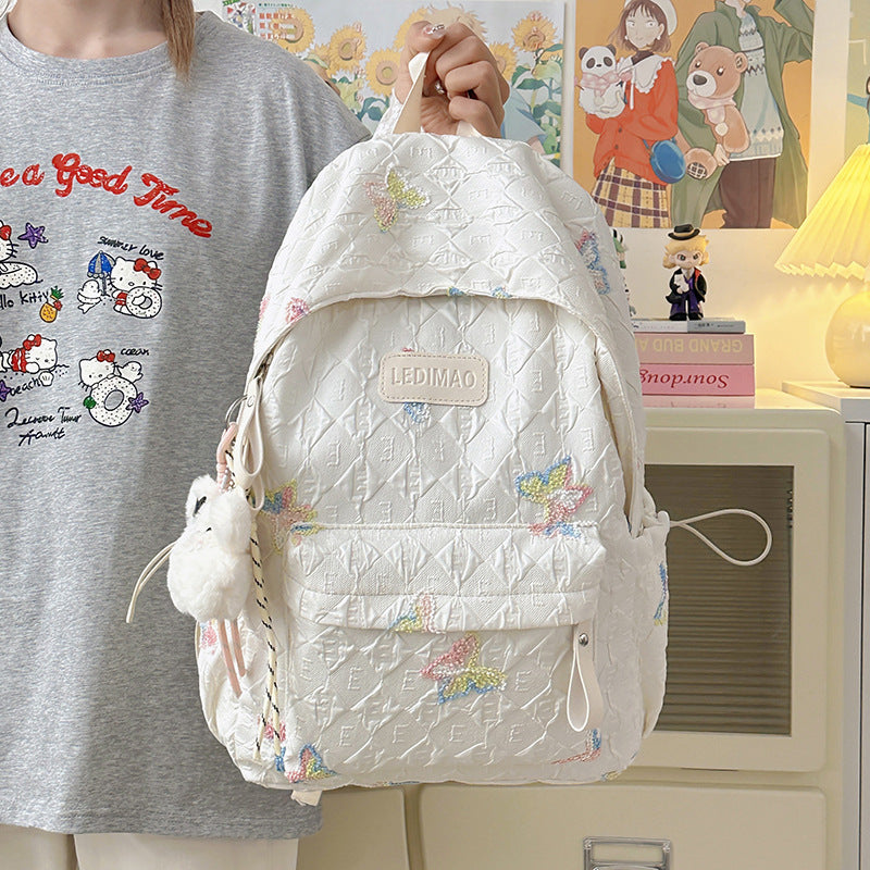 Quilted Butterfly Pattern Backpack — product view 2