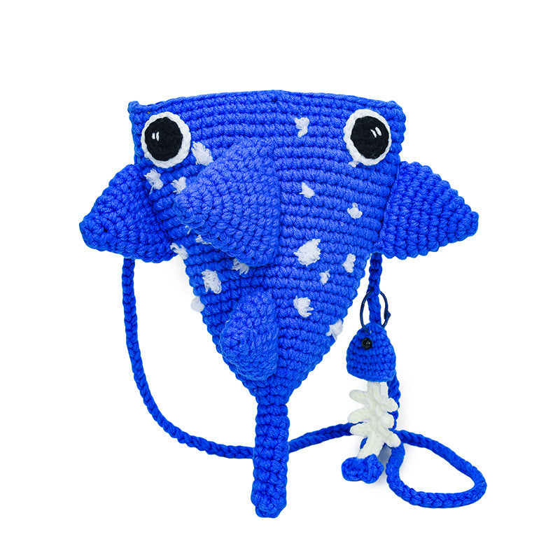 Cute Whale-Themed Crochet Mini Backpack — product view 3