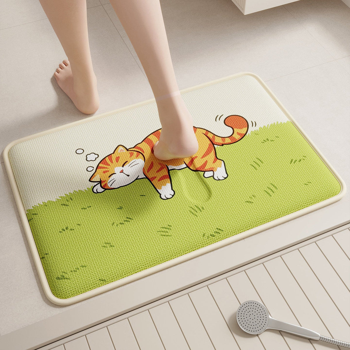 Soft Cartoon Cat-Themed Bath Mat — product view 5