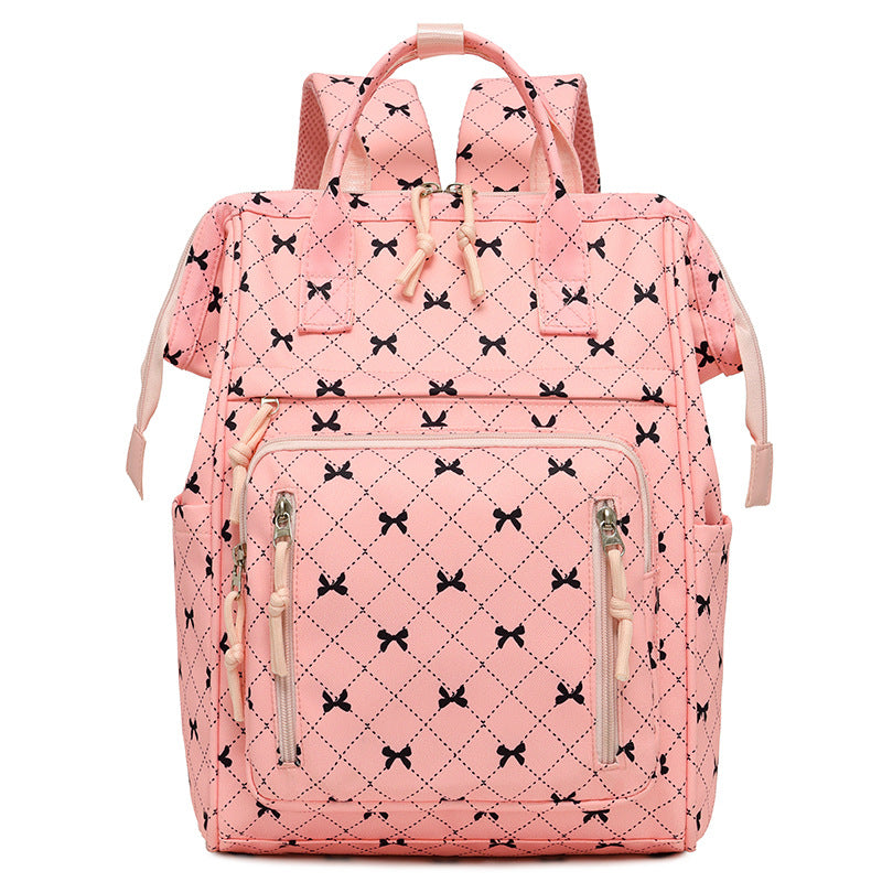 Stylish Bow-Printed Backpack LoungeYard — product view 2