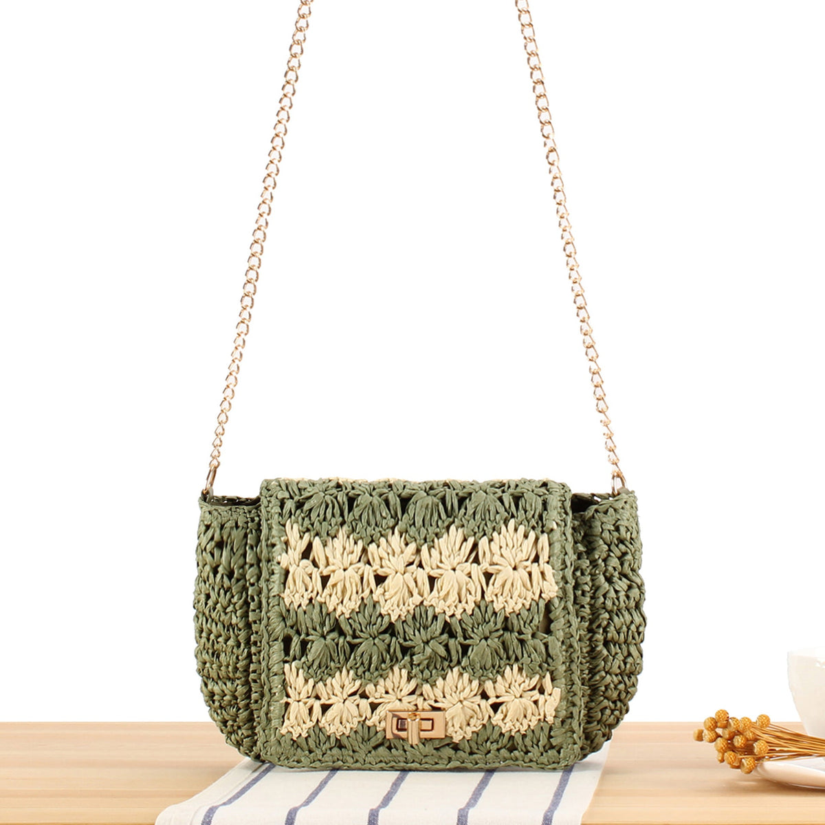Handbag in Braided Flower Pattern LoungeYard — product view 5
