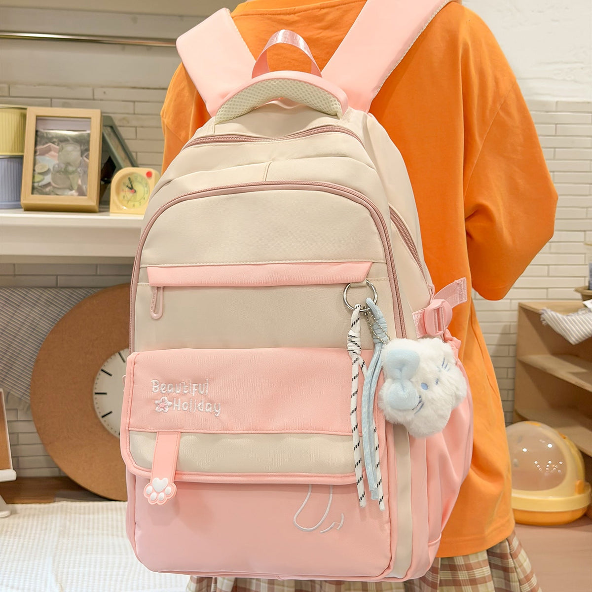 Cute Illustrated Patterned Backpack LoungeYard — product view 2