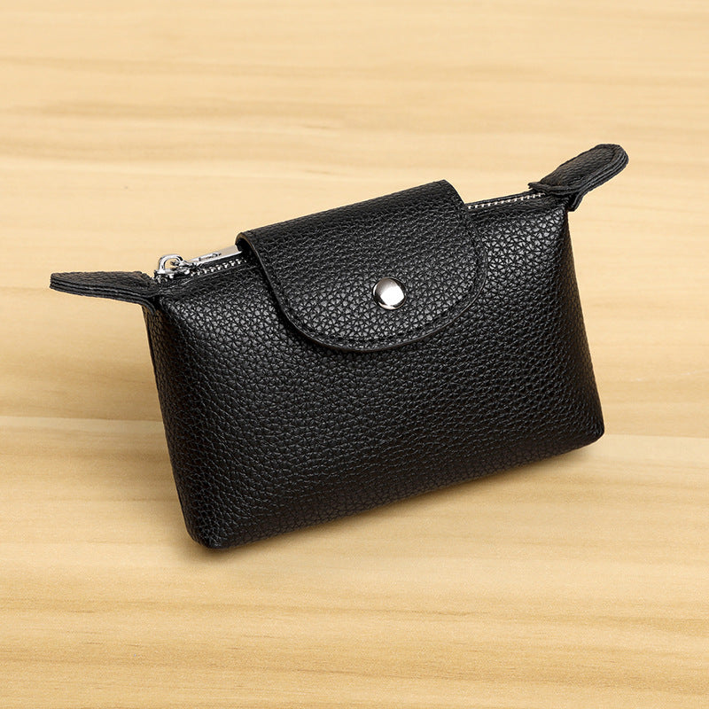Compact Textured Leather Coin Purse — product view 3