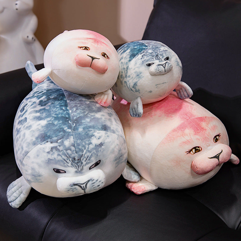 Oversized Round Seal Body Pillow with Weighted Core and Embroidered Anime Face LoungeYard — product view 3