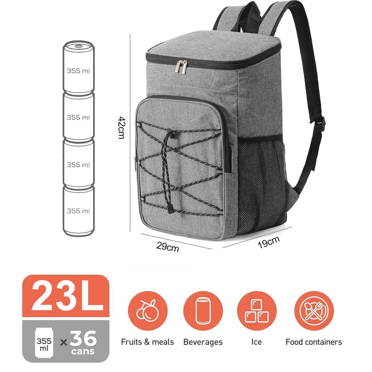 Unisex Backpack with insulated compartment LoungeYard — product view 3