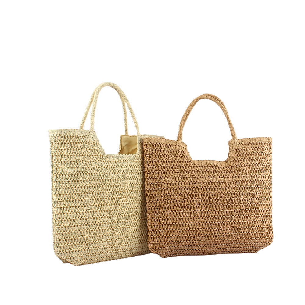 Handbag Made From Handwoven Natural Material With Large Carrying Handles LoungeYard — product view 5