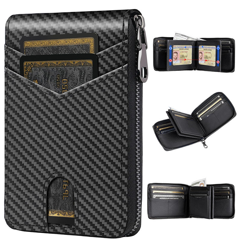 RFID-Blocking Multi-Functional Carbon Fiber Wallet LoungeYard — product view 1