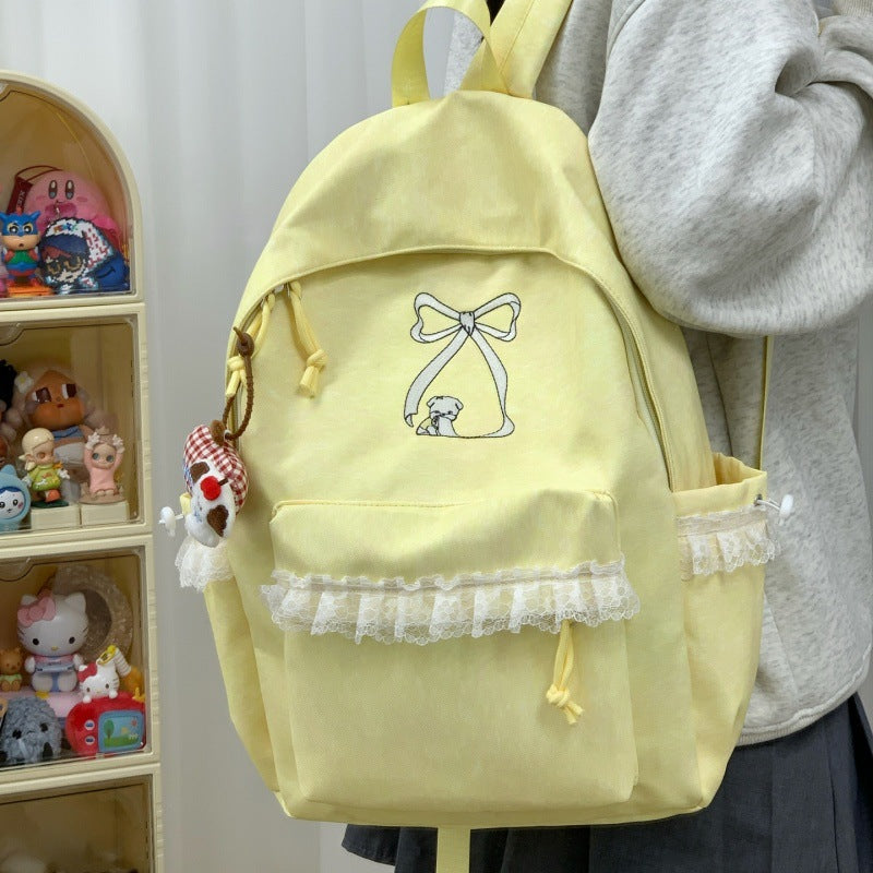 Decorative Lace-Trimmed Backpack LoungeYard — product view 7