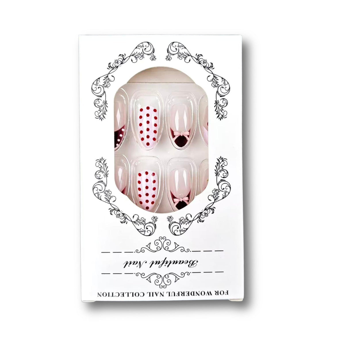 Artistic Floral and Polka Dot Press-On Nail Set — product view 5