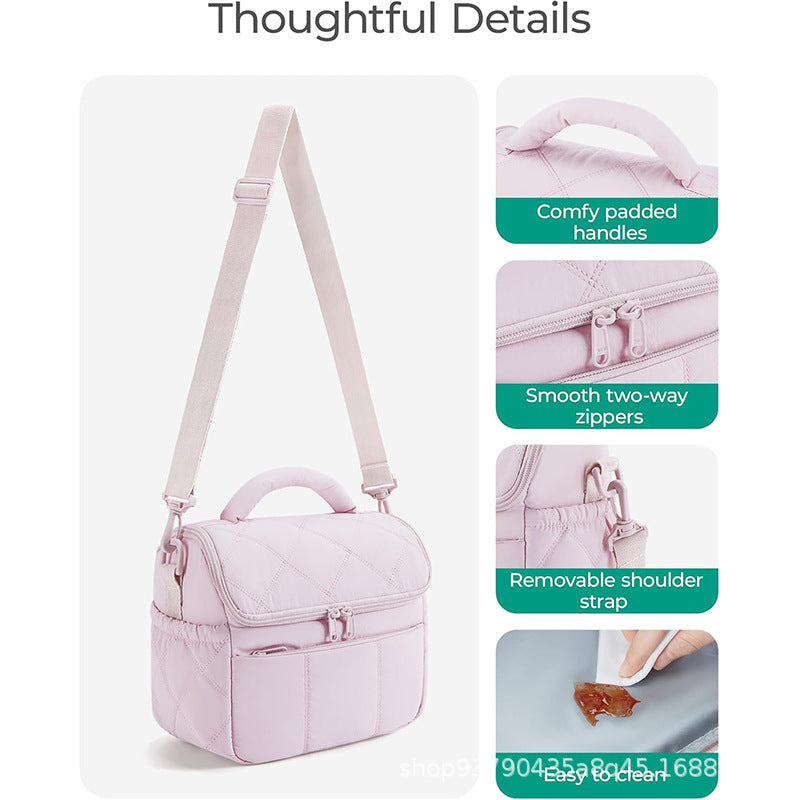 Quilted Lunch Box Cooler Bag LoungeYard — product view 4