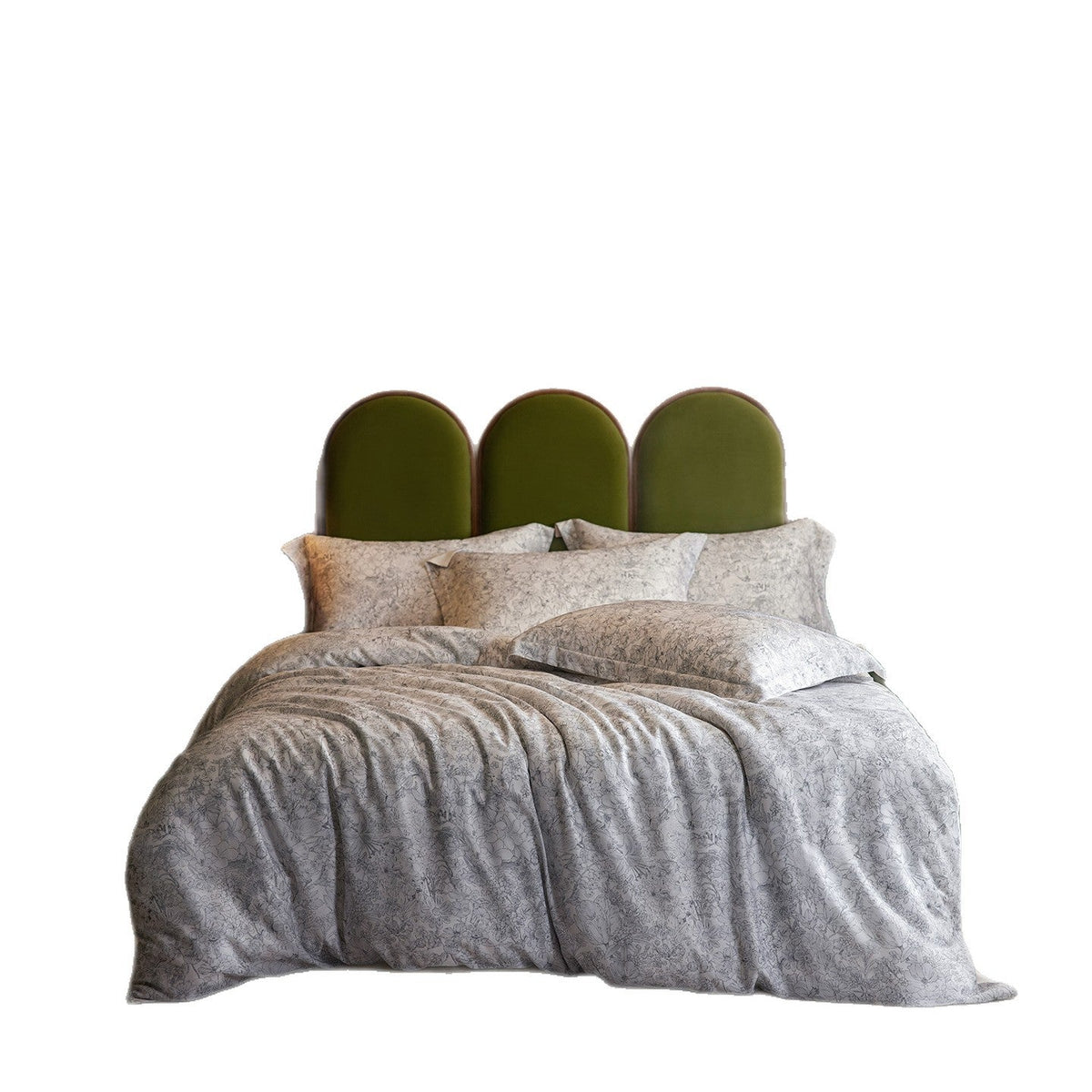 Premium cotton satin bedding set with watercolor wildflower print and extra soft satin finish — product view 5