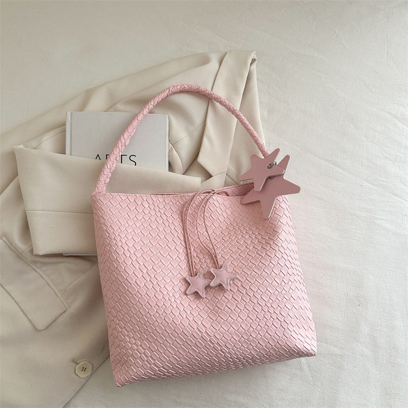Textured Weave Handheld Shoulder Bag LoungeYard — product view 7