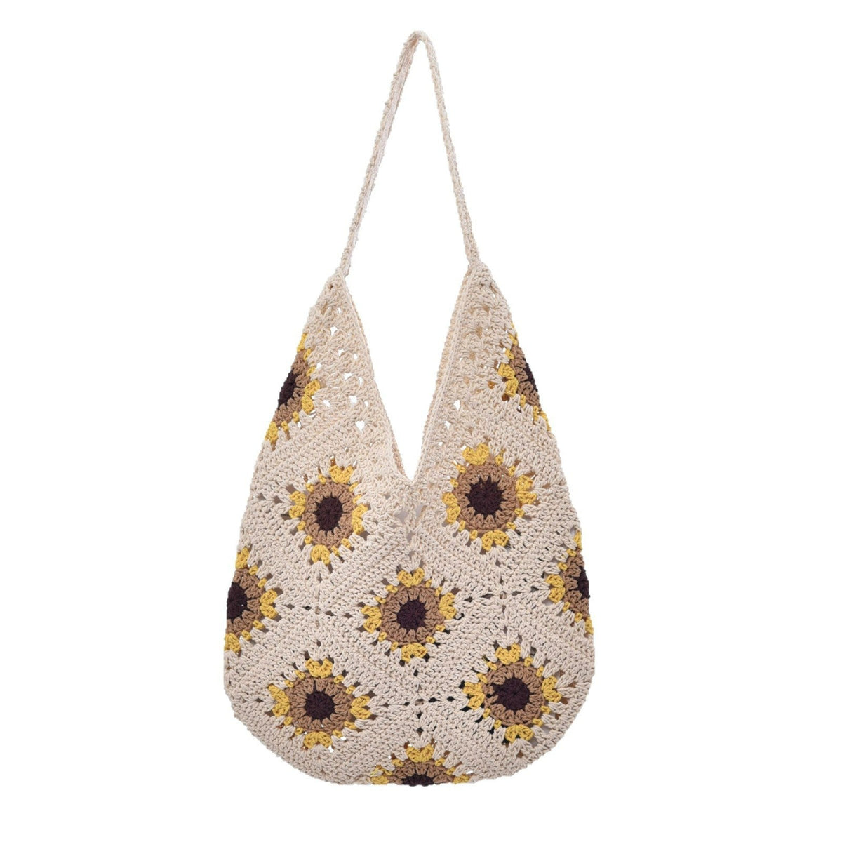 Hand-knotted shoulder bag with floral design LoungeYard — product view 5
